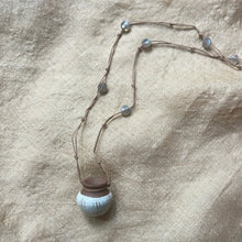 Load image into Gallery viewer, White Posy with Rainbow Faceted Labradorite
